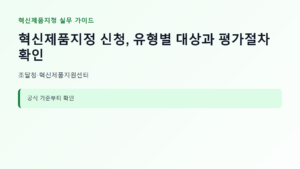 혁신제품지정 신청 대상과 핵심 기준 안내