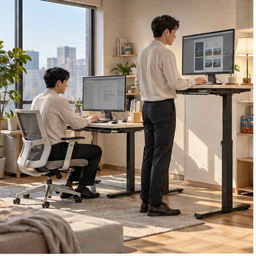 모션데스크 고르기, 자세·치수·조절범위 체크 1 모션데스크 선택과 확인을 위한 실사 이미지 1