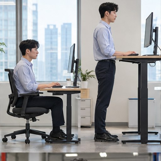 스탠딩책상 선택과 확인을 위한 실사 이미지 2