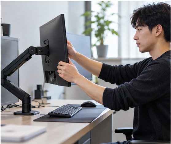 모니터암 고르기, 목·어깨 부담 줄이는 설치 기준 2 모니터암 선택과 확인을 위한 실사 이미지 2
