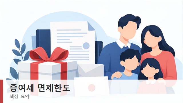 증여세 면제한도 관계별 한도 비교