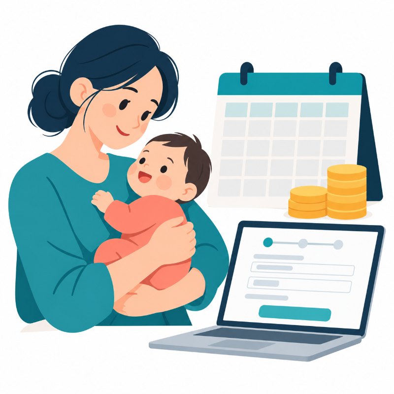 육아휴직 급여 안내 일러스트