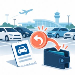공항 주차요금 사후감면 환불 안내 일러스트