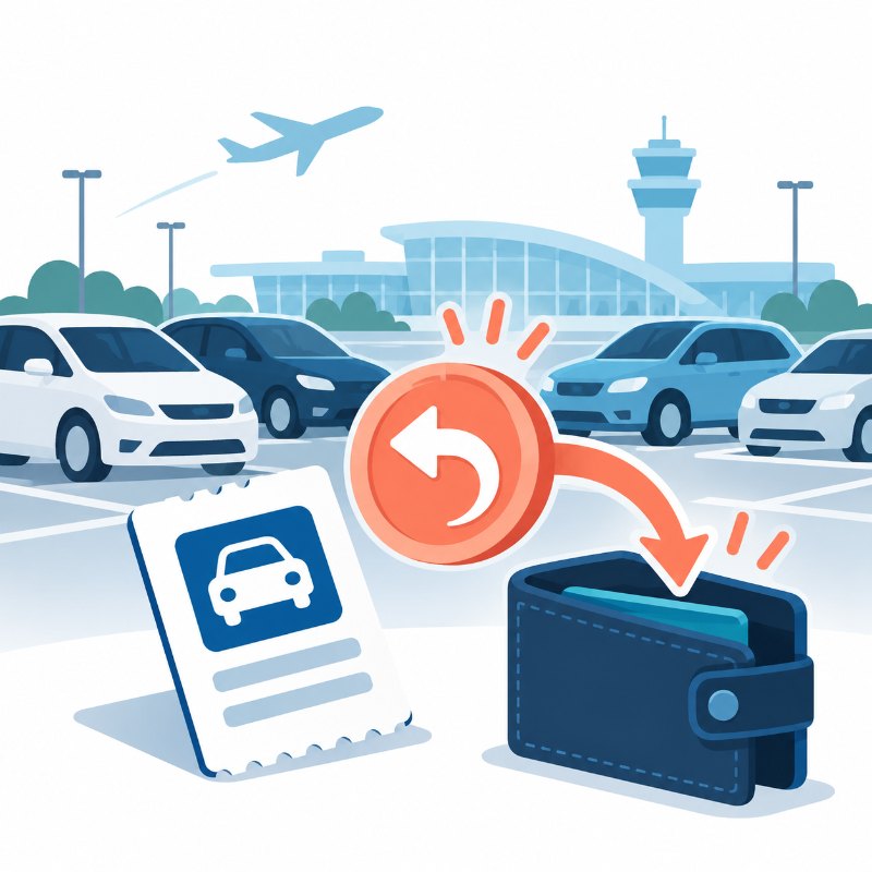 공항 주차요금 사후감면 환불 안내 일러스트