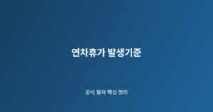 연차휴가 발생기준 핵심 절차