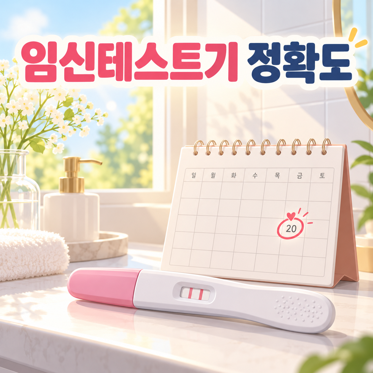 임신테스트기 정확도 안내 일러스트