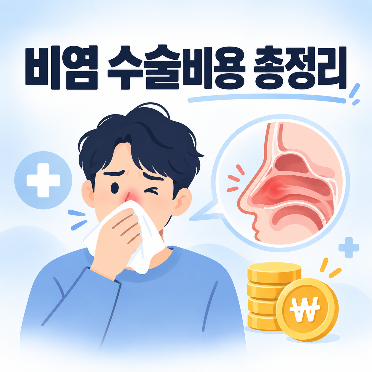 비염 수술비용과 실손보험 적용 여부를 설명하는 썸네일 이미지