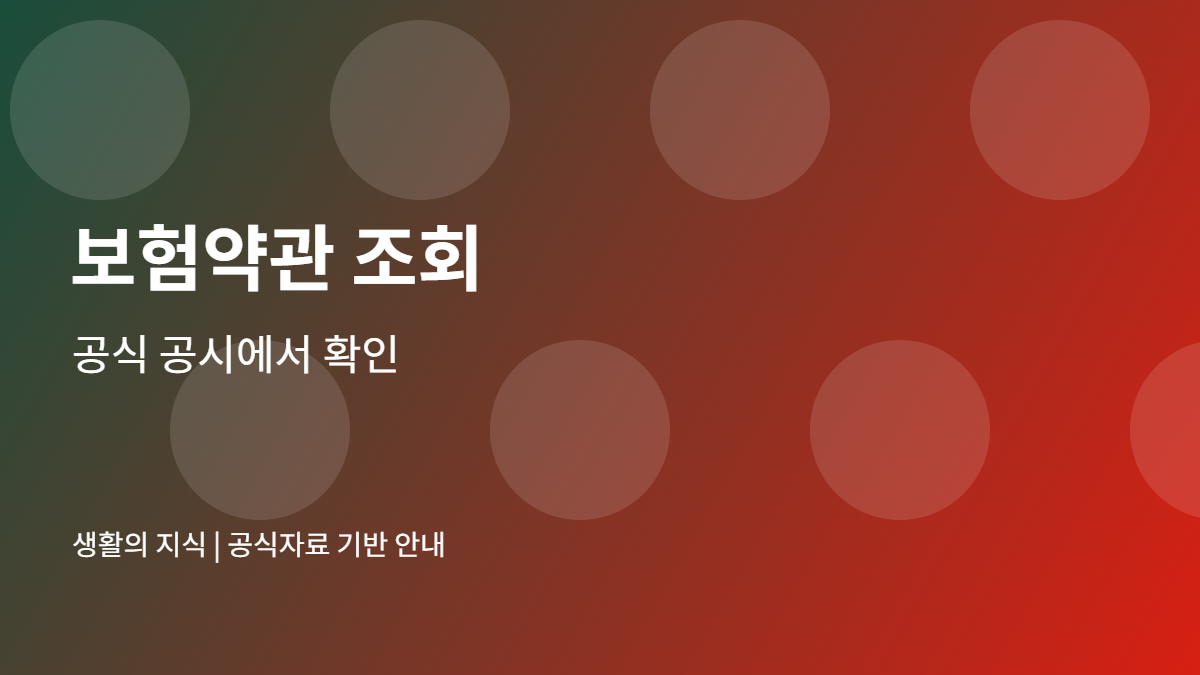 보험약관 조회 안내 이미지