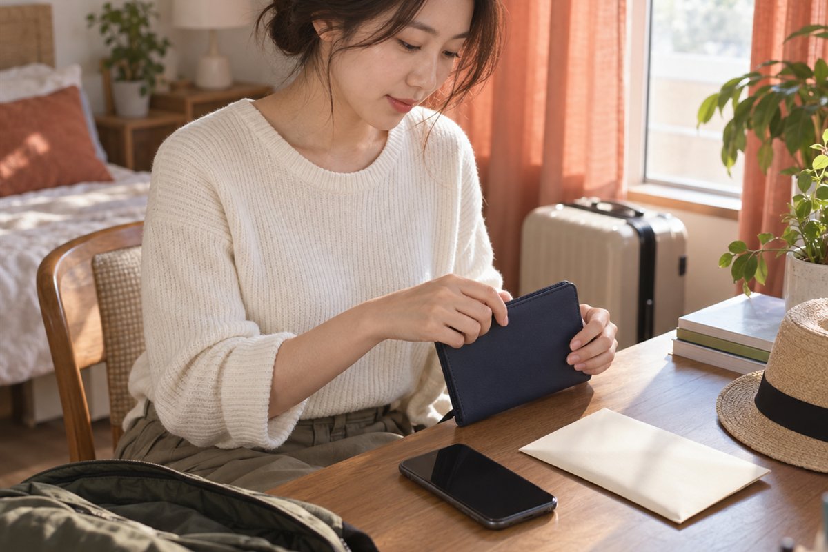 부산은행 엔화 환전 신청을 준비하는 여행자