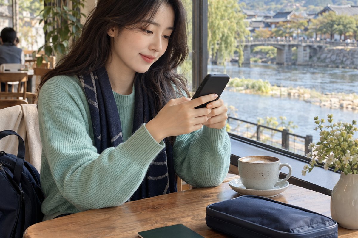 JB전북은행 엔화 환전 신청을 준비하는 여행자