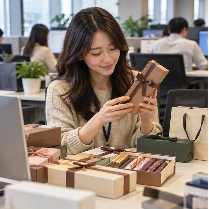 빼빼로데이 선물 직장 동료 현장 실사 이미지