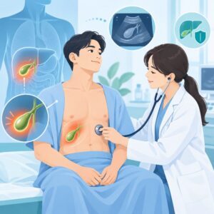 담낭염 증상: 오른쪽 윗배 통증과 원인·검사·치료 6 담낭염 증상 안내 일러스트