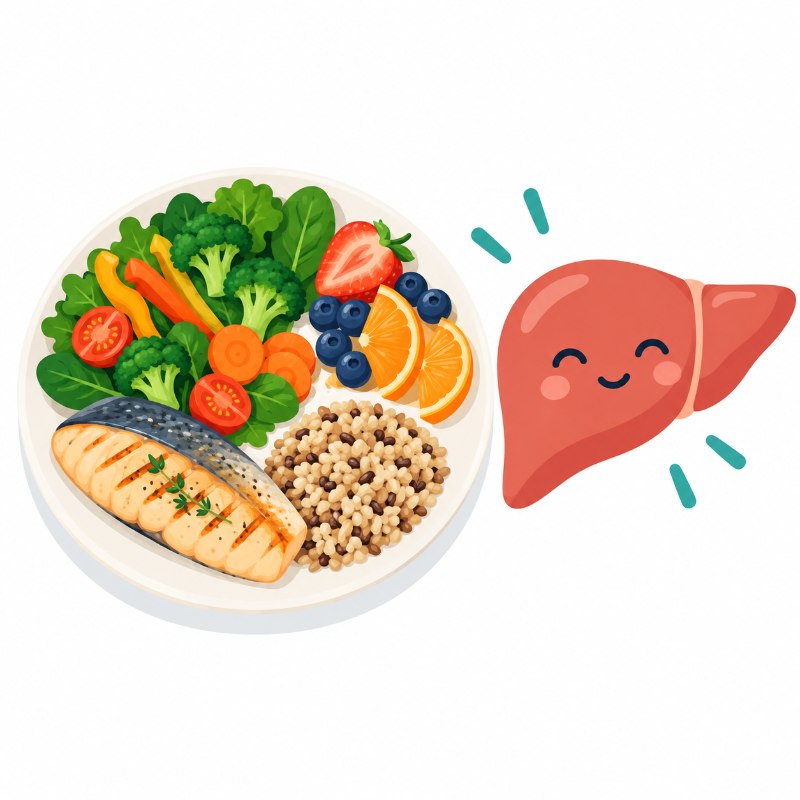 간에 좋은 음식: 특정 식품보다 중요한 전체 식습관 가이드 1 간에 좋은 음식 안내 일러스트