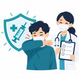 백일해 증상 안내 일러스트