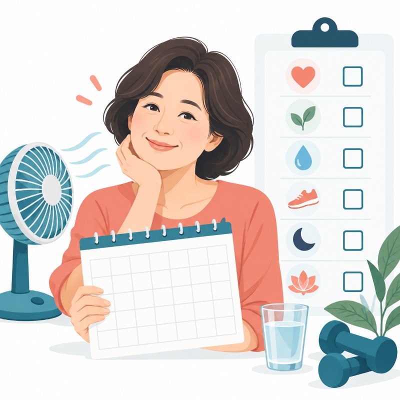 폐경기 증상 안내 일러스트