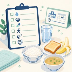 대장내시경 전 음식 정리: 전날 식사와 피해야 할 음식, 약 복용 주의 10 대장내시경 전 음식 안내 일러스트