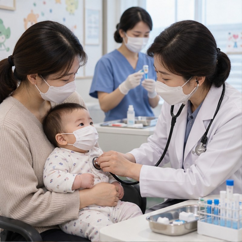 백일해 증상 단계별 관련 실제 상황 이미지
