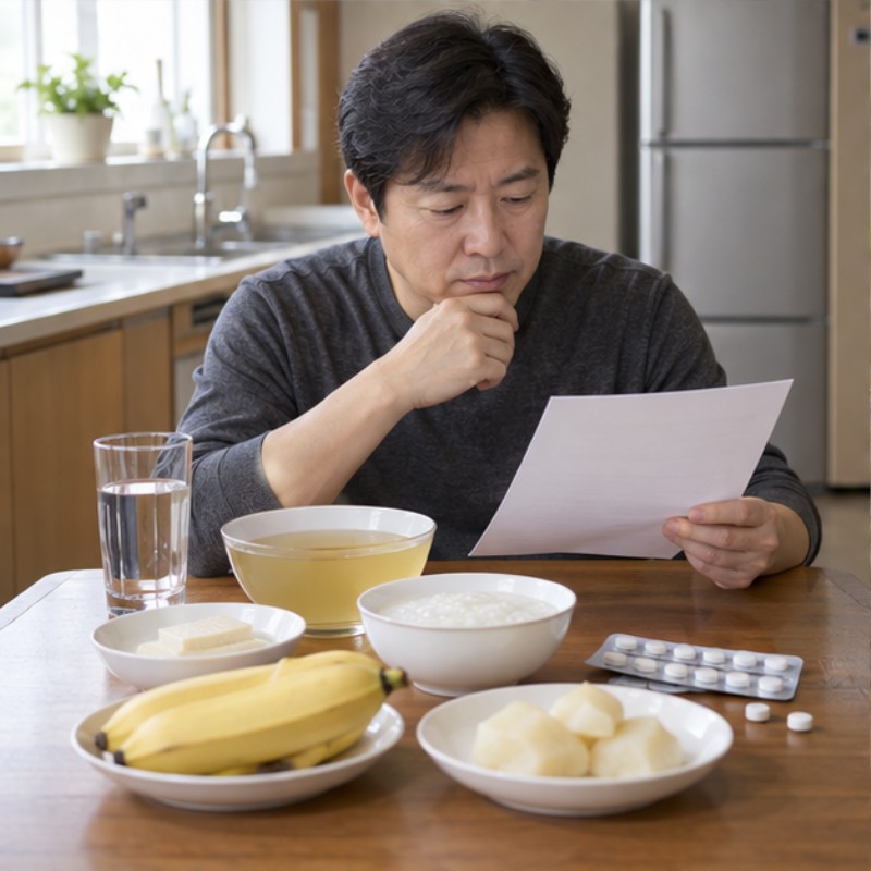 대장내시경 전 음식 관련 실제 상황 이미지