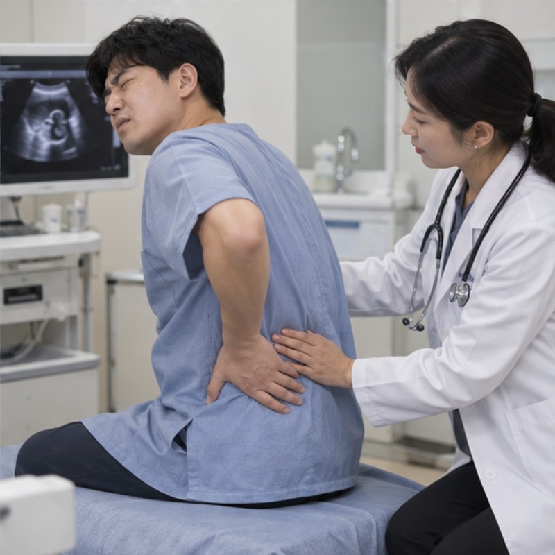 왼쪽 옆구리 통증 원인 관련 실제 상황 이미지