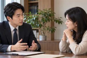 형사합의 변호사 비용 관련 상담과 업무 범위를 확인하는 장면
