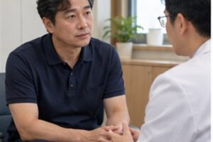 전립선결찰술 비용 관련 상담과 선택 기준을 확인하는 장면