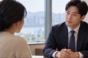 의료소송 변호사 비용 관련 상담과 업무 범위를 확인하는 장면
