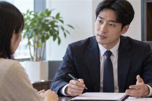 공탁 법무사 비용 관련 상담과 업무 범위를 확인하는 장면