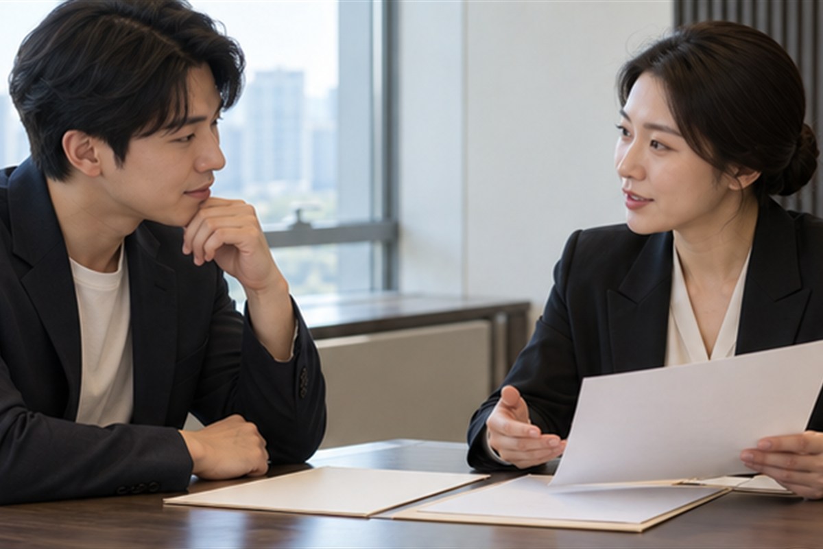 법인설립 법무사 비용 관련 상담과 업무 범위를 확인하는 장면