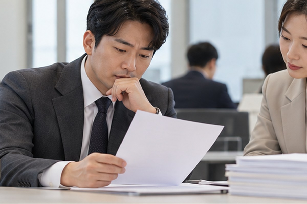 임원중임등기 비용 결정 전 조건을 비교하는 장면