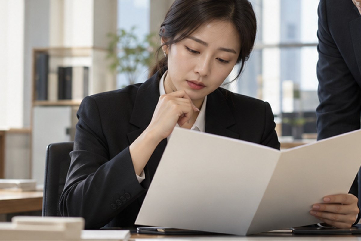 특허심판 비용 결정 전 조건을 비교하는 장면