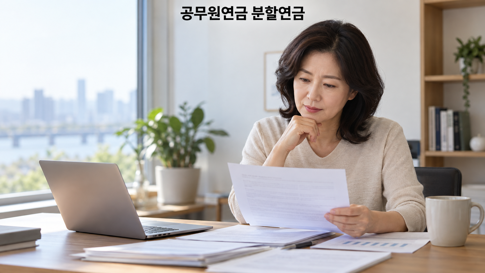 공무원연금 분할연금 신청방법, 이혼 후 받는 절반의 몫 2 노트북과 서류로 공무원연금 분할연금을 알아보는 여성