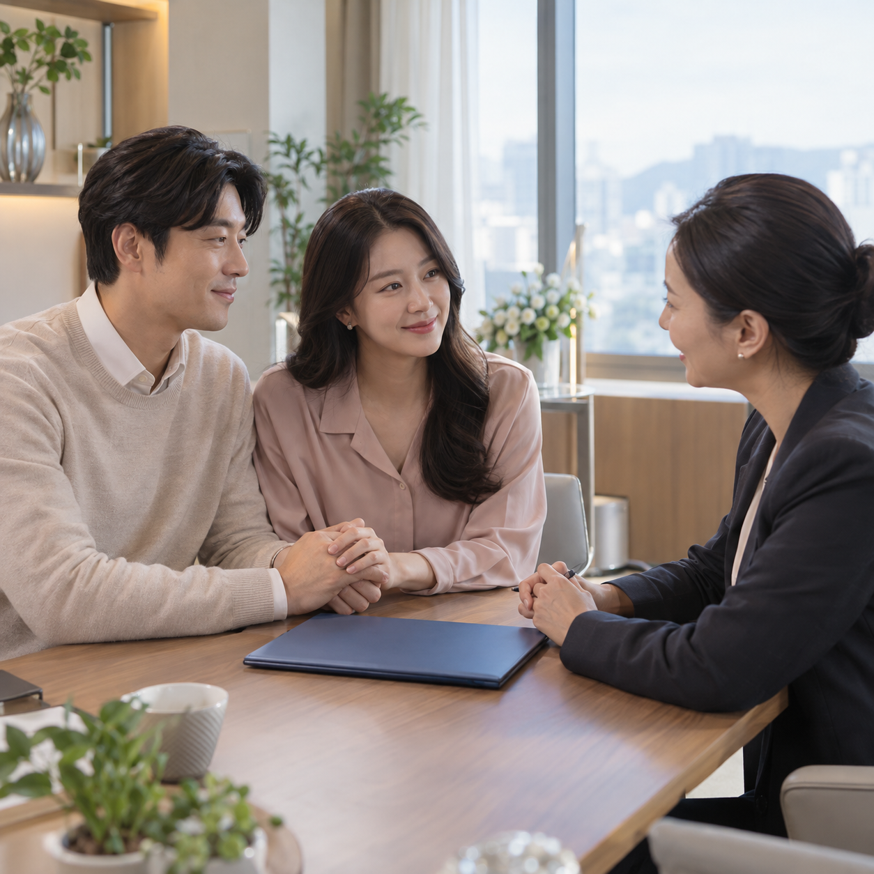 보험수익자 변경, 서류부터 동의 확인까지 놓치기 쉬운 순서 2 보험수익자 변경을 상담하는 부부와 보험 담당자