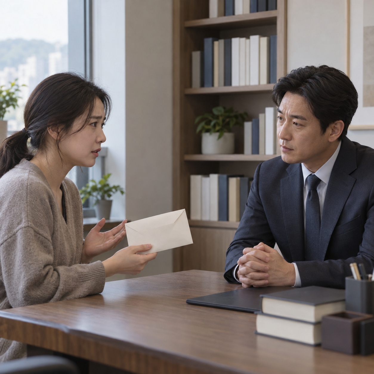 보험사 구상권 통지 대응을 상담하는 의뢰인과 전문가