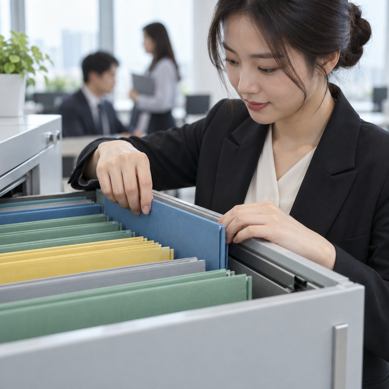 건강보험 사업장가입자명부 발급, 제출 전 꼭 확인할 항목 2 사업장 직원 파일을 정리하는 인사 담당자