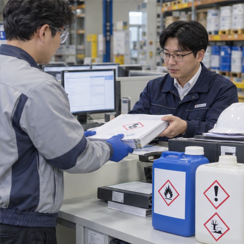 MSDS 제출 실제 이용 상황 이미지