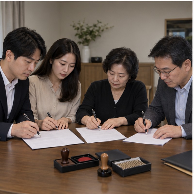 상속재산분할협의서 작성 관련 실제 상황 이미지