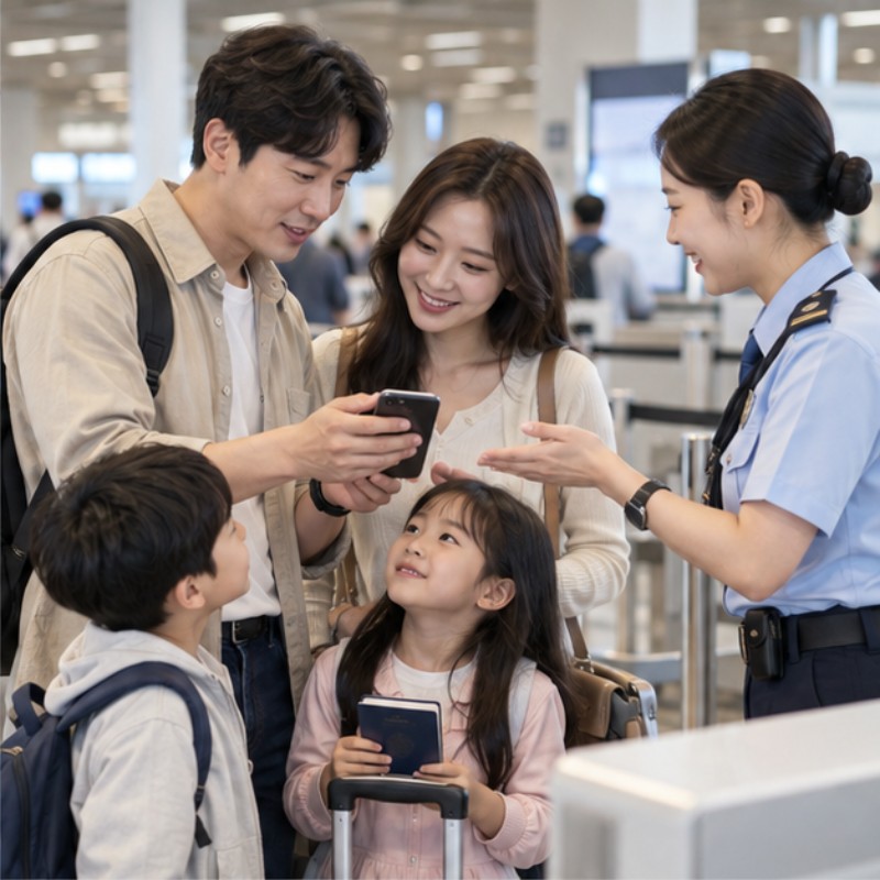비짓재팬 동반가족 실제 이용 상황 이미지