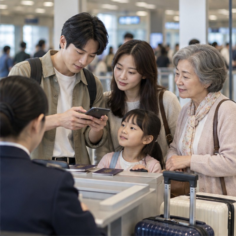 비짓재팬 가족등록 실제 이용 상황 이미지