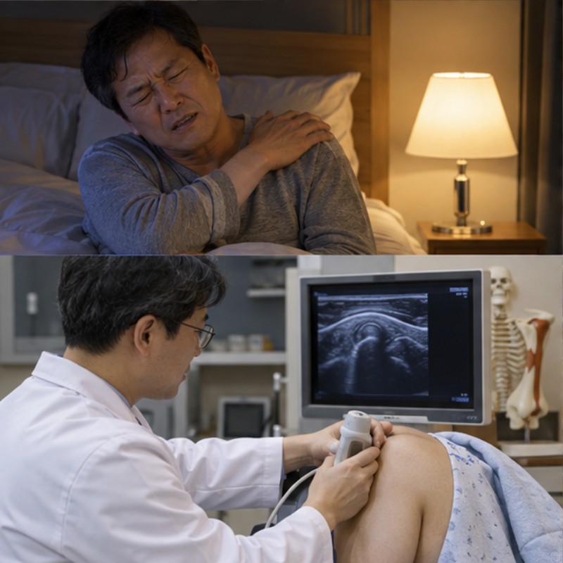 회전근개파열 증상 야간통과 진단 주제 관련 실제 상황 이미지
