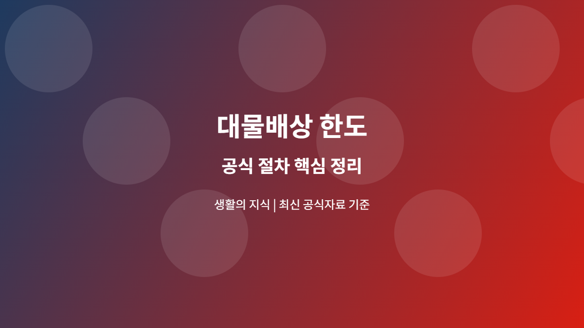 대물배상 한도 공식 절차 안내