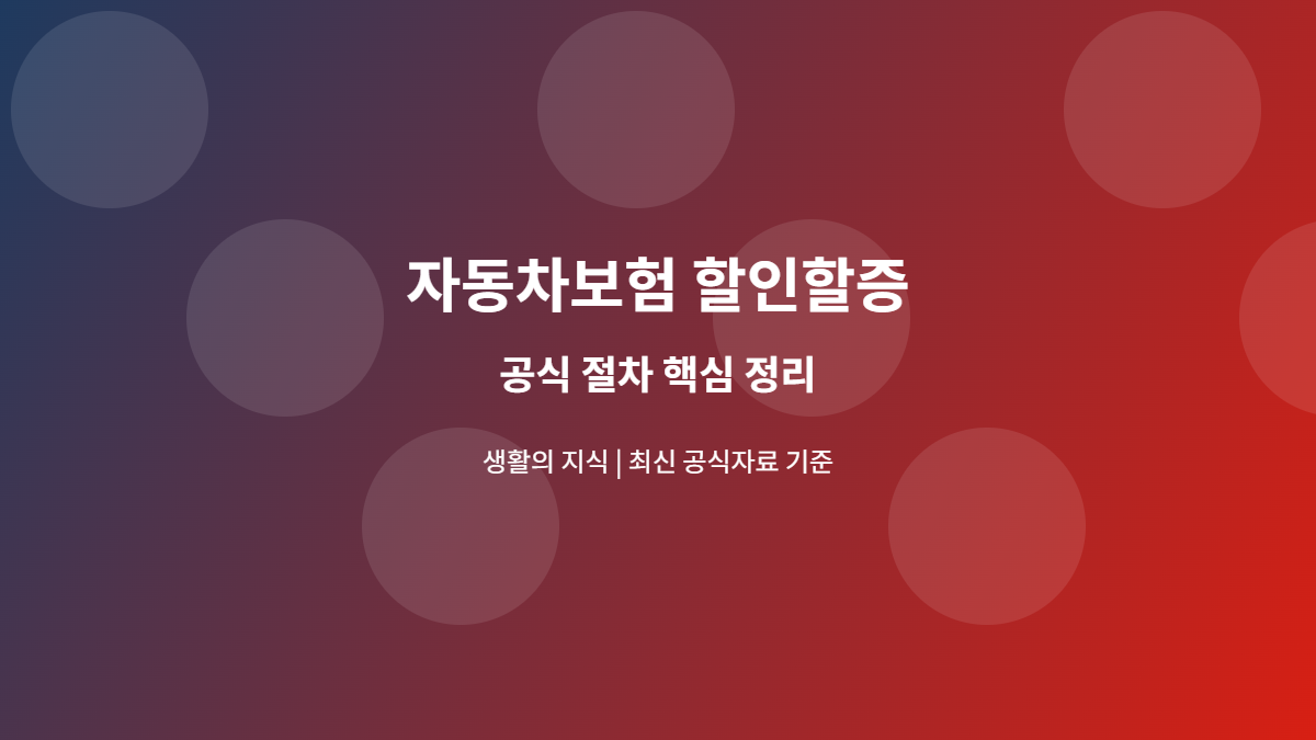 자동차보험 할인할증 공식 절차 안내